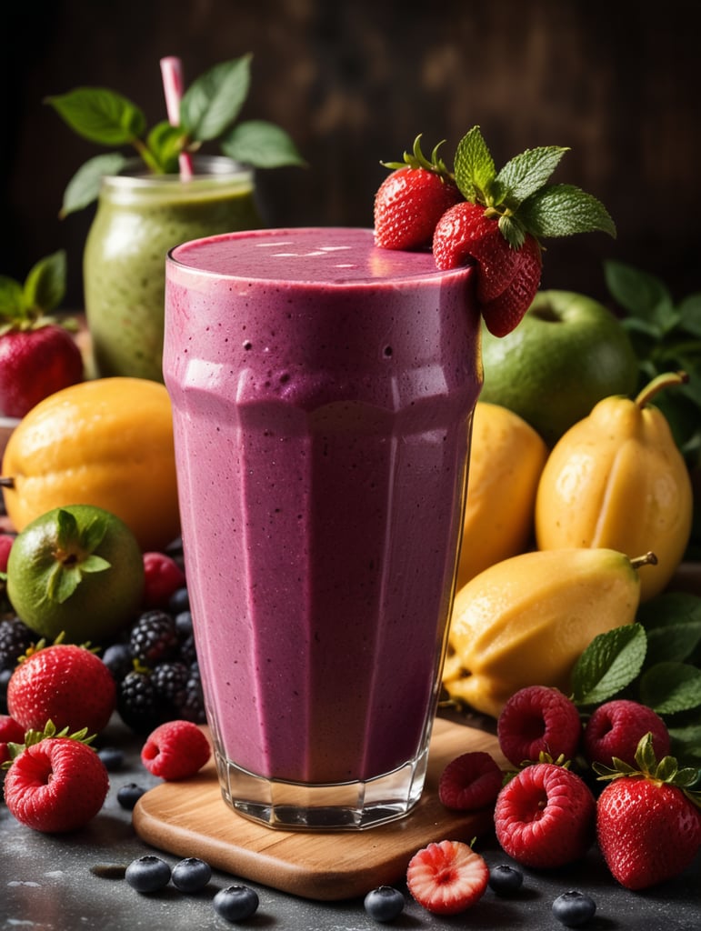 nutritious smoothie with a dynamic splash