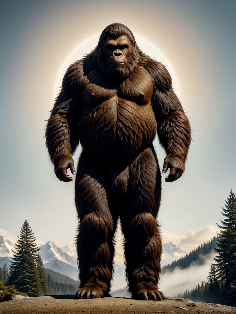 Premium Free ai Images | minimalist sasquatch haute couture full body ...