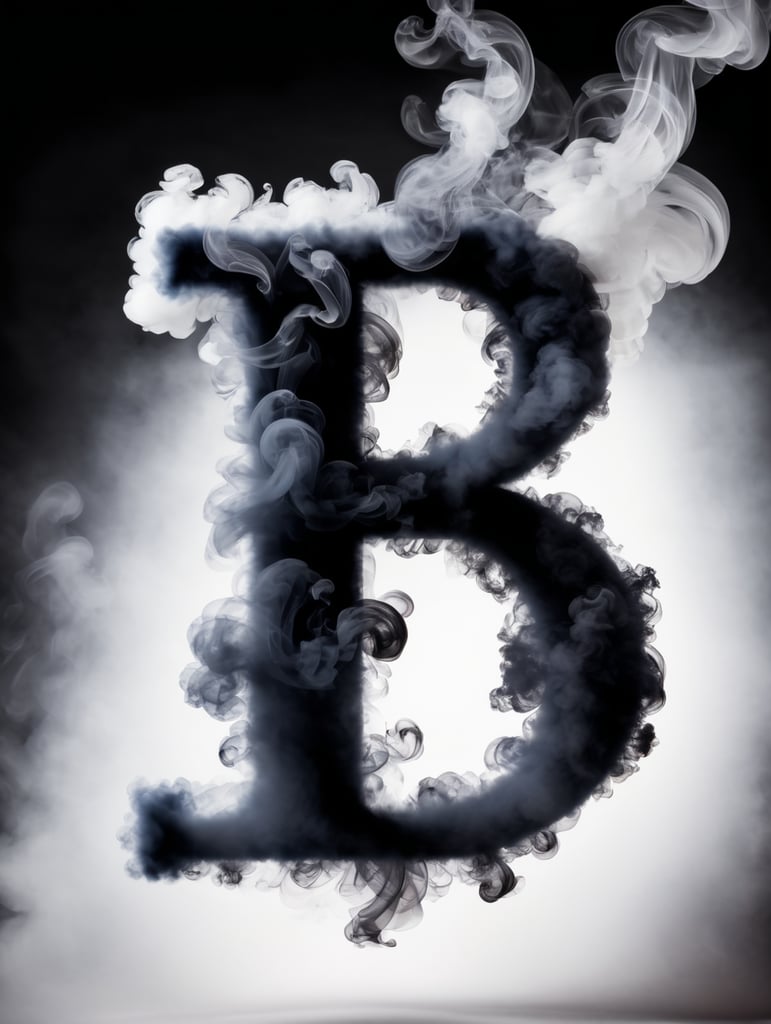 a letter a made from smoke, smokey letter, B letter