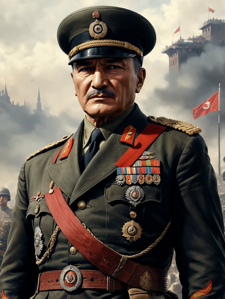 Mustafa Kemal Ataturk in military clothes