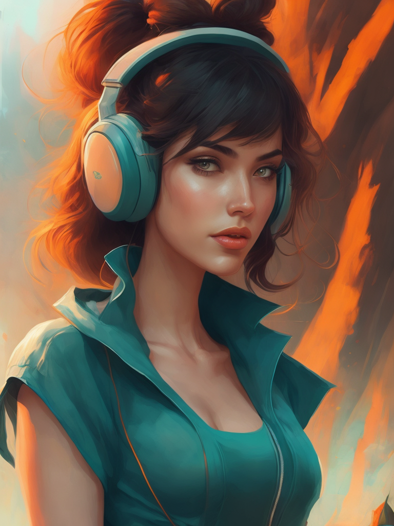 Beautiful girl listening to relaxing music with her headphones that takes her to a surreal forest, art by ilya kuvshinov and wlop, intricate, sharp focus, trending on artstation