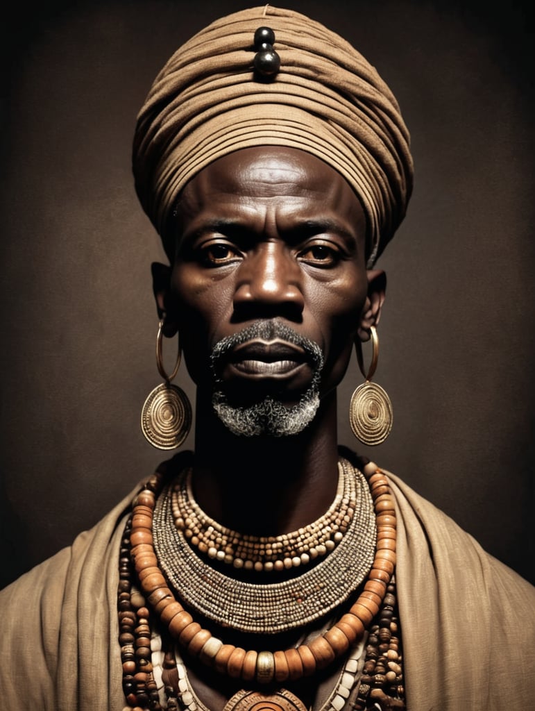 guide spirituel africain sur fond noir