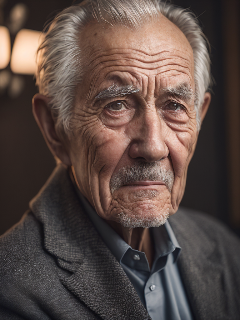Portrait of an elderly crying man, high definition, photography, cinematic, detailed character portrait, detailed and intricate environment