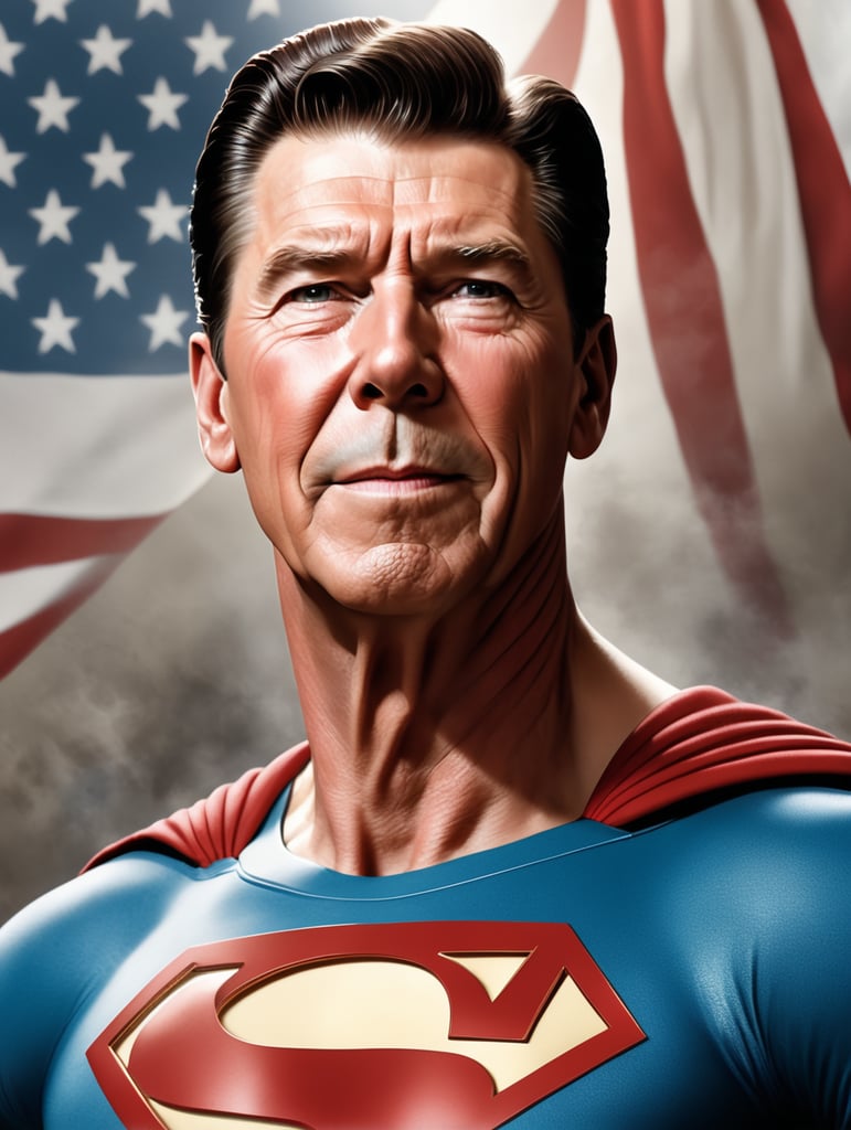 Ronald Reagan as superman