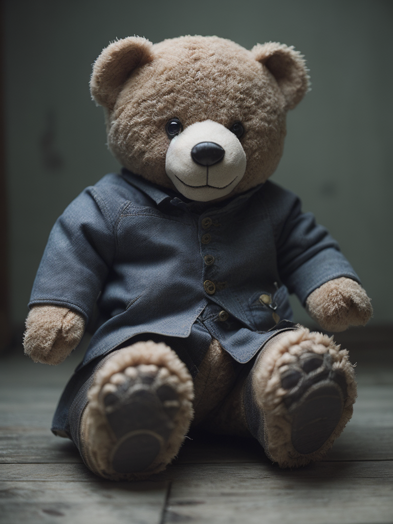 мягкая игрушка милый медведь старый сшитый из лоскутов ткани