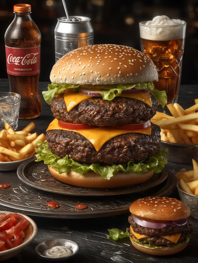 flyer com Hamburger e refrigerante vector