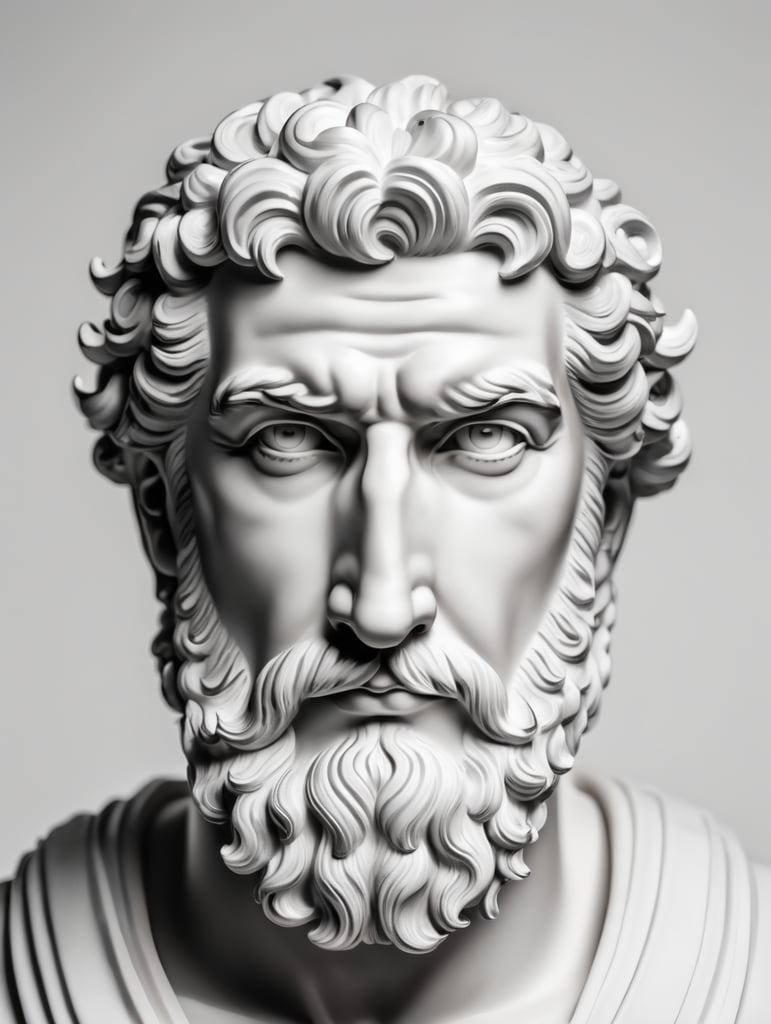 roman god white background simple lin