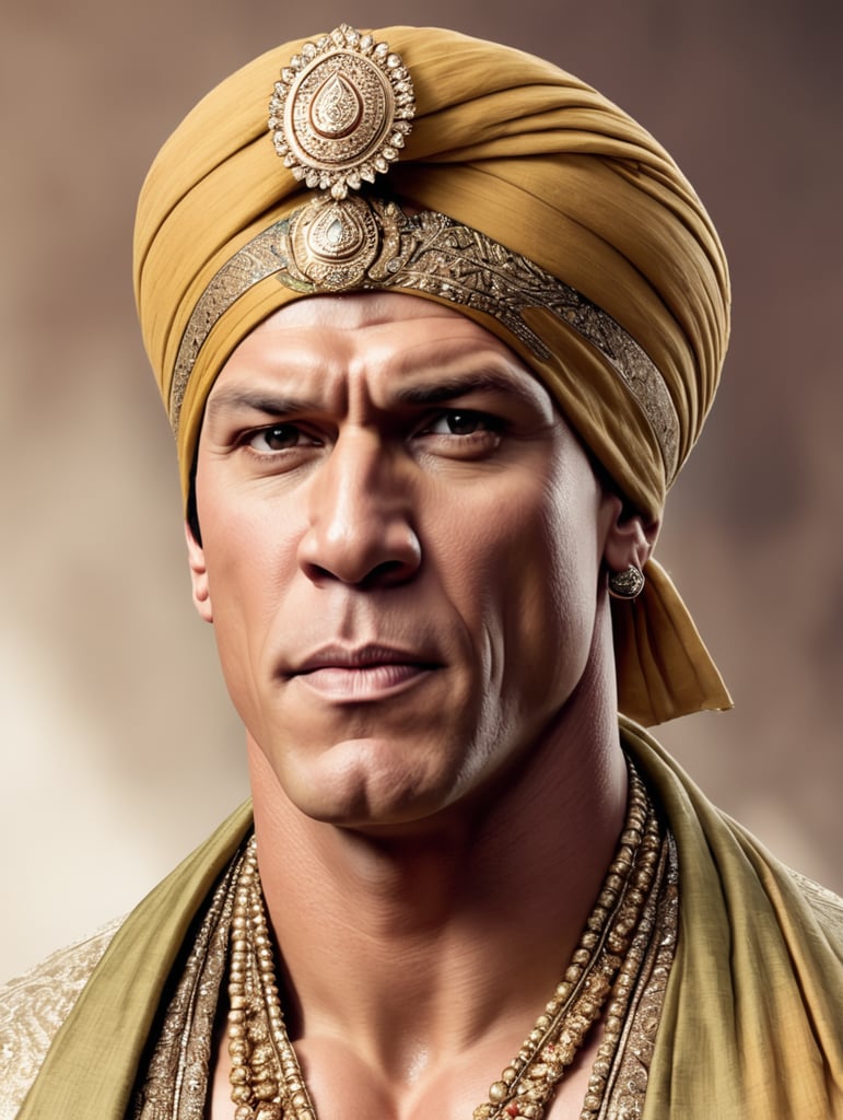 John Cena with Indian outfit and turban