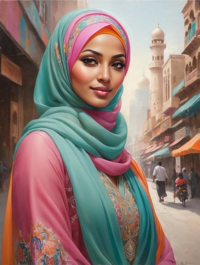 A Muslim lady covering her face