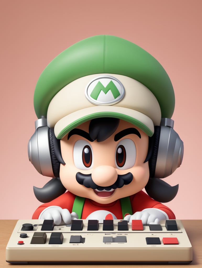 luiji nintendo character making a beat