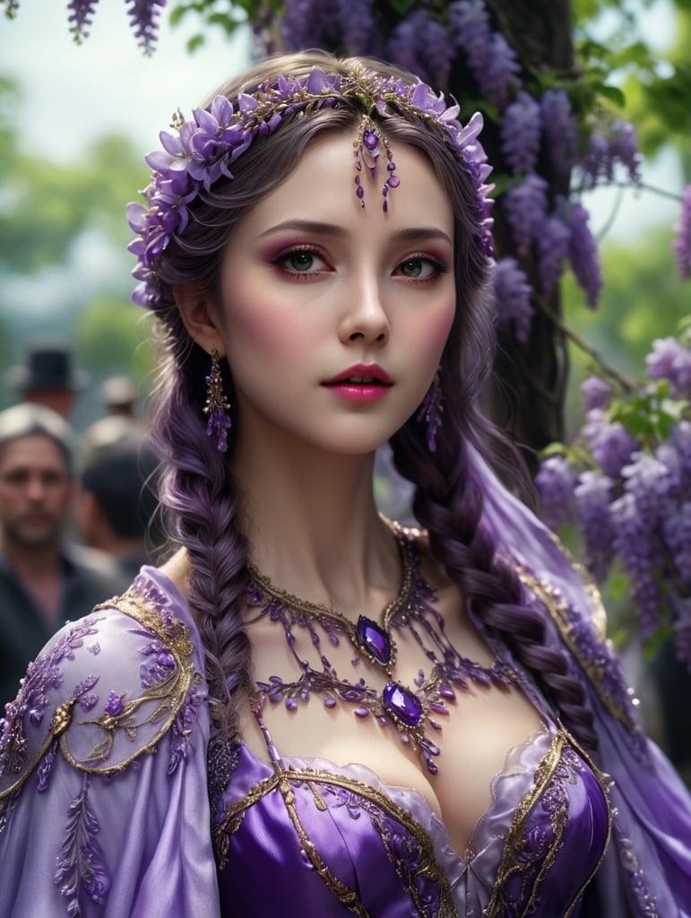 Make concept references for wisteria themed costume