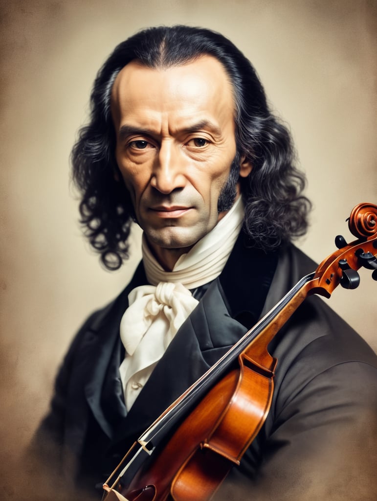 Portrait Niccolò Paganini - That is why Paganini is known as the devil's violinist.