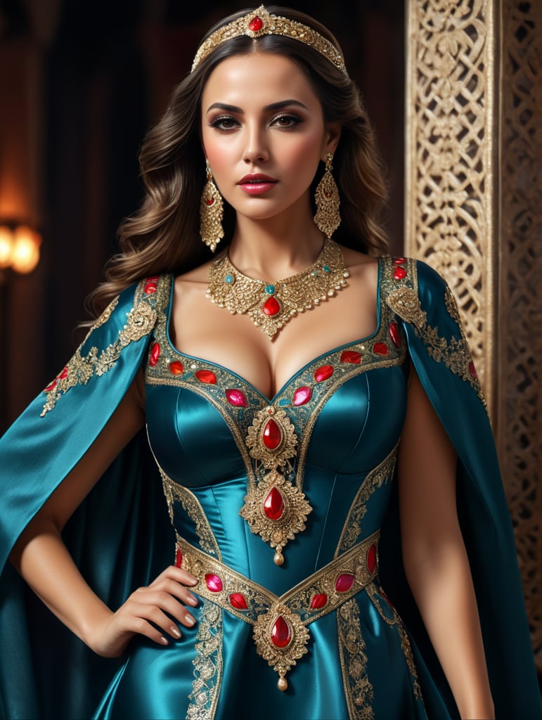 Caftan traditionnel, morrocan style, bustier, without sleeves, haute couture, luxury, fashion design, elegant