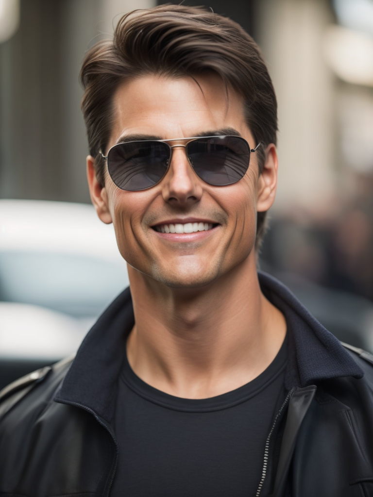 Portrait of tom cruise with sunglasses portrait high definition, photography, cinematic, detailed character portrait, detailed and intricate environment