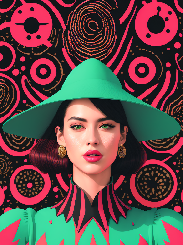 pink green black cream noise patterns risograph girl, happy surrealism, fashion, shot on sony, edited with Maya, Nuke, Blender, Fusion, Houdini