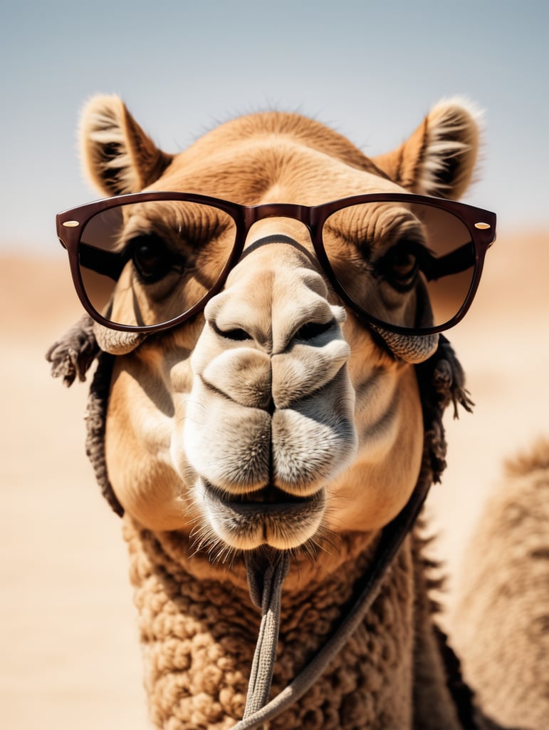 Camel wearing sunglasses