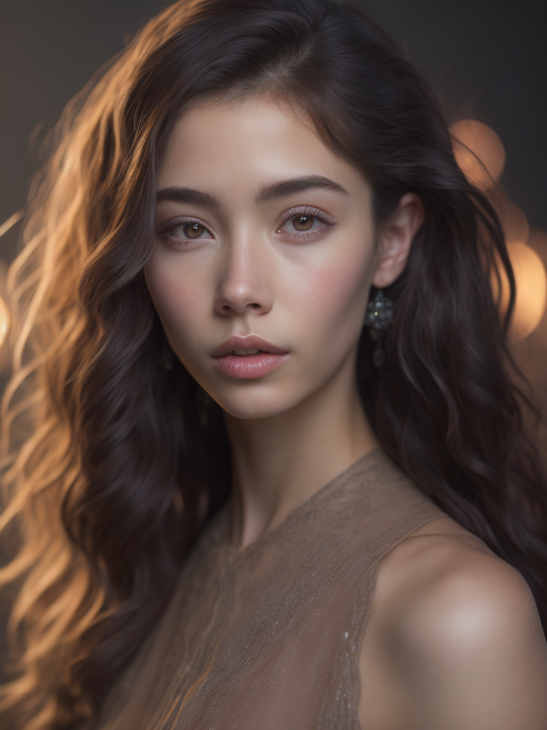 A girl have biomechanical brain, transparent, bioluminiscent creatures, 8k resolution, trending on artstation, cinematic, hyper realism, goddess close-up portrait, chimera orchid jellyfish, 3d