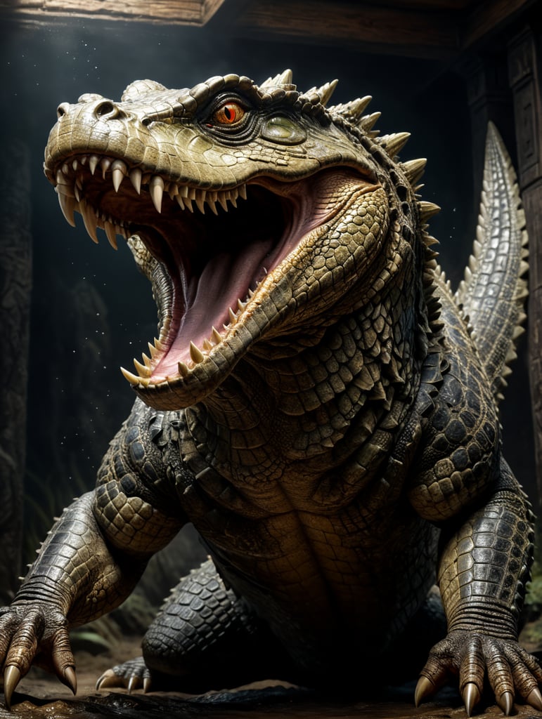 crocodile doing a back flip