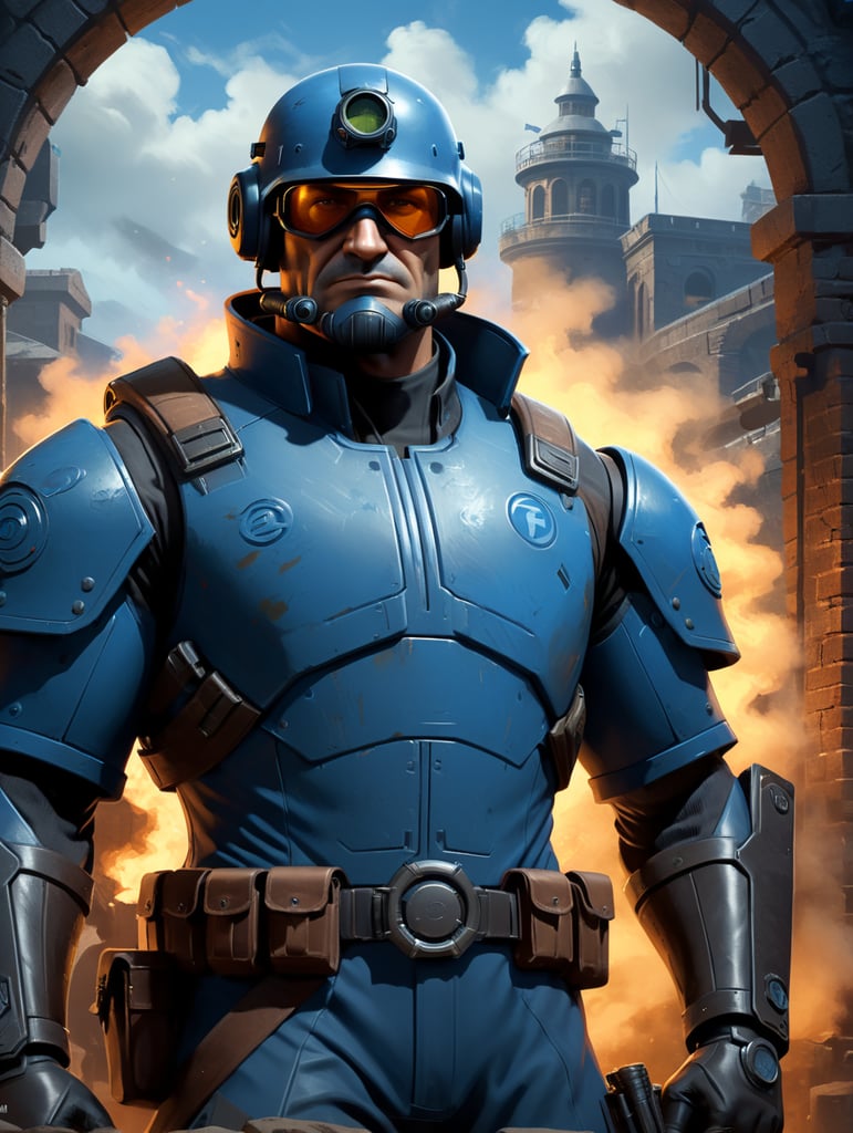 spy from team fortress 2 in shadow behind blue Sentry from team fortress 2