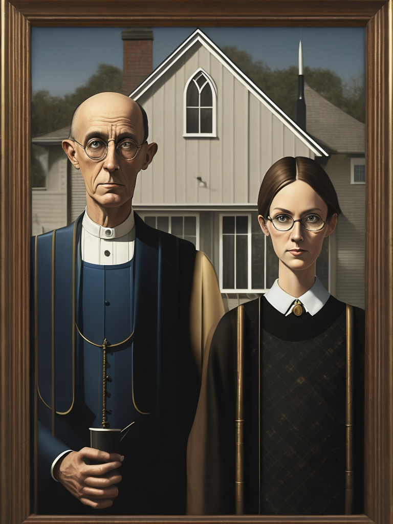 American Gothic Grant Wood, real life