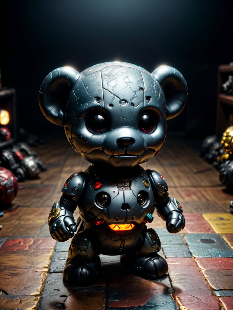 create 3d image toy munny kidrobot with different characteristics, head, hands, feet, multiple sides 360 degrees, render, hyper realistic, 4 k, photography.