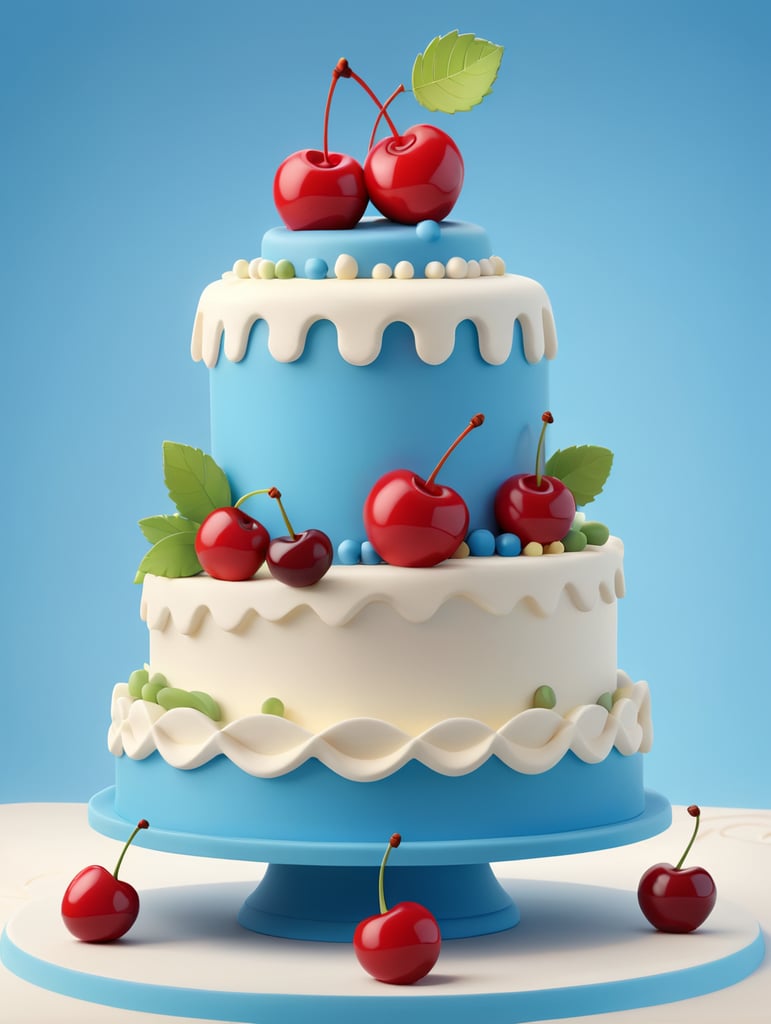 fine cake with one cherry