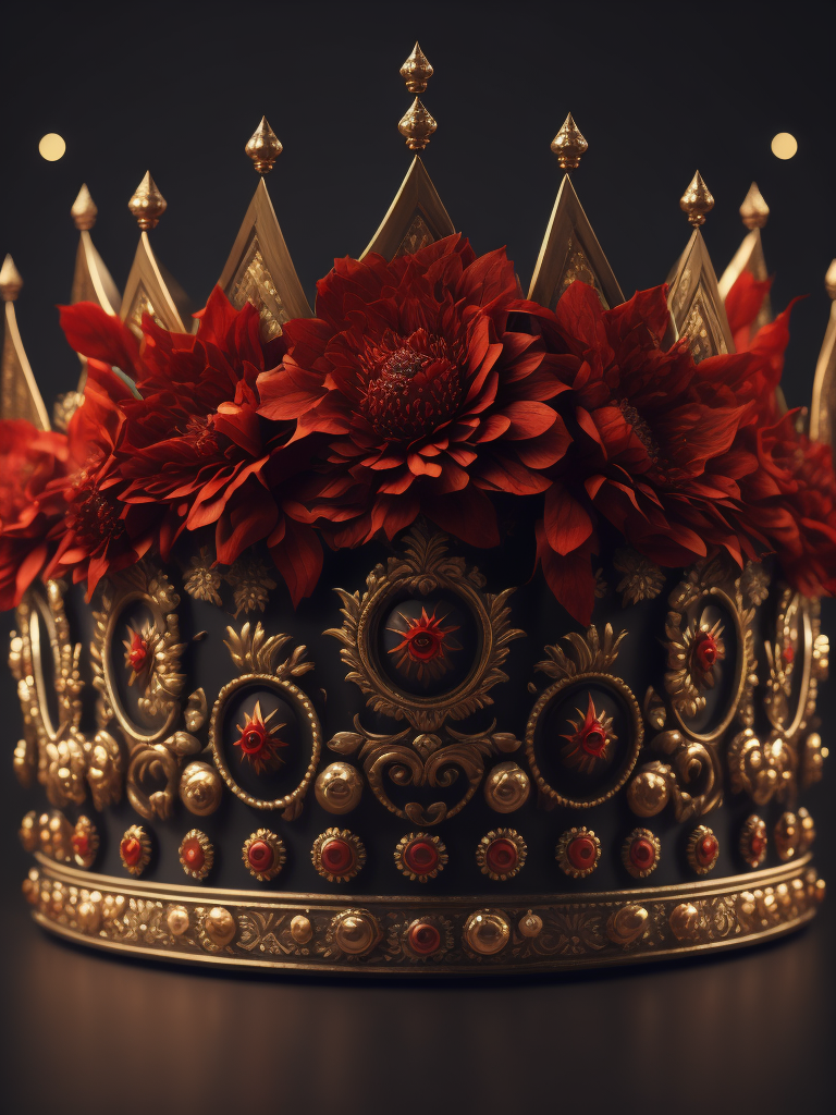 иллюстрация паттерн театр корона из цветов черти красный