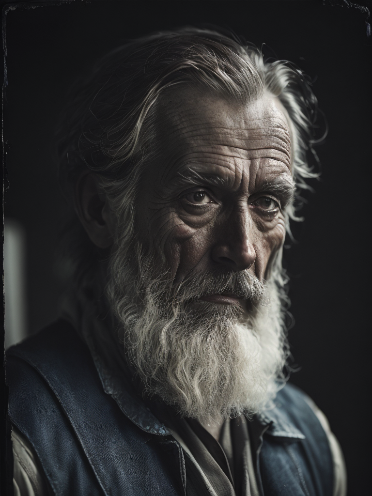 a wet plate photograph of a grizzled old sea captain