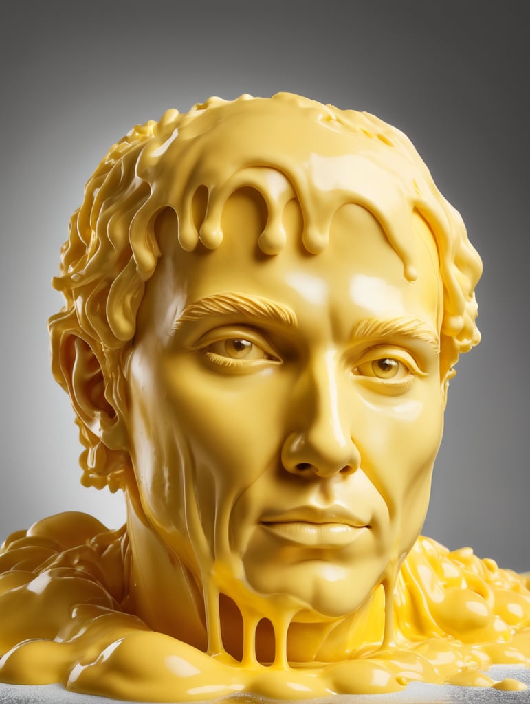 a person made of butter, melted, everything butter color