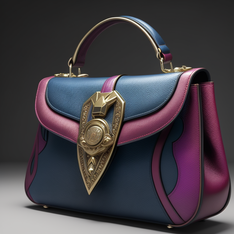 design women bag with magenta and blue colors