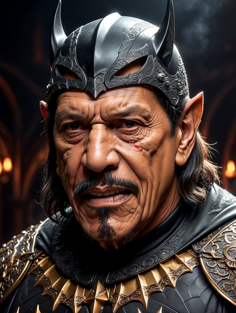 Дэнни Трехо в костюме летучей мыши на Хэллоуин