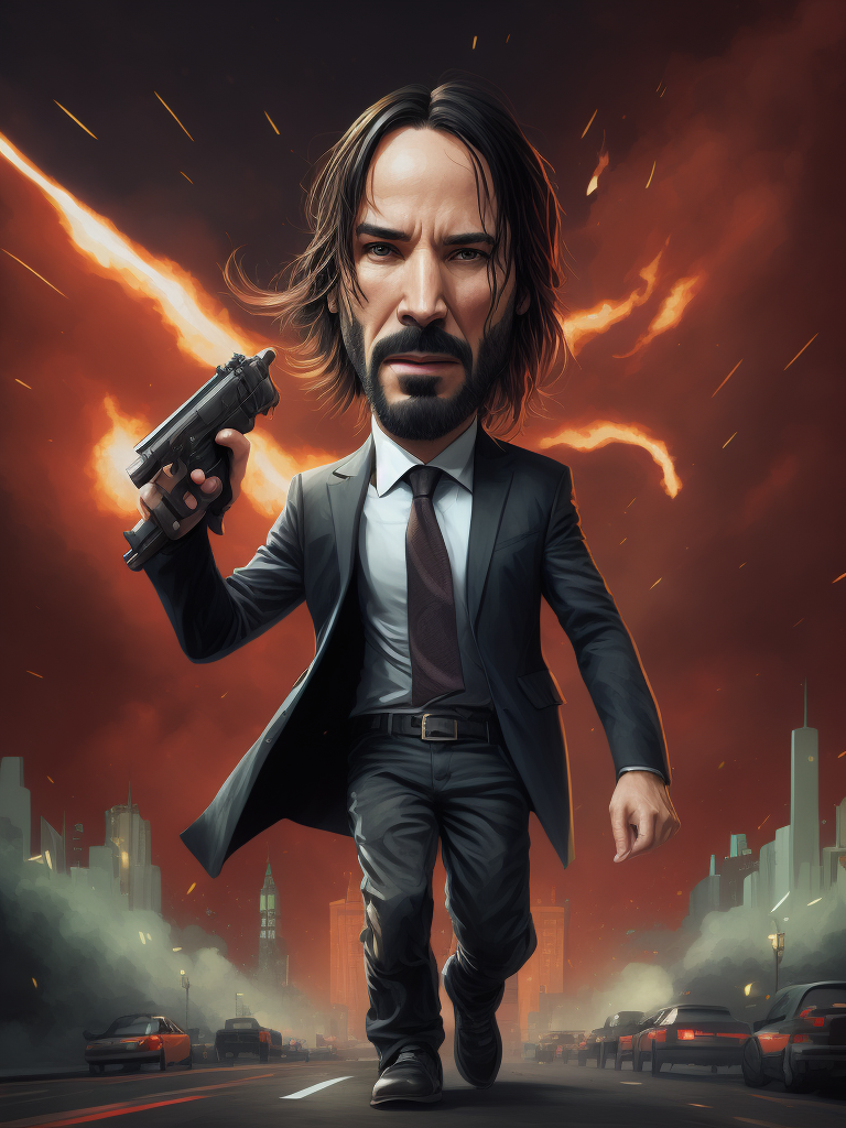 john wick illustrated by Skottie Young