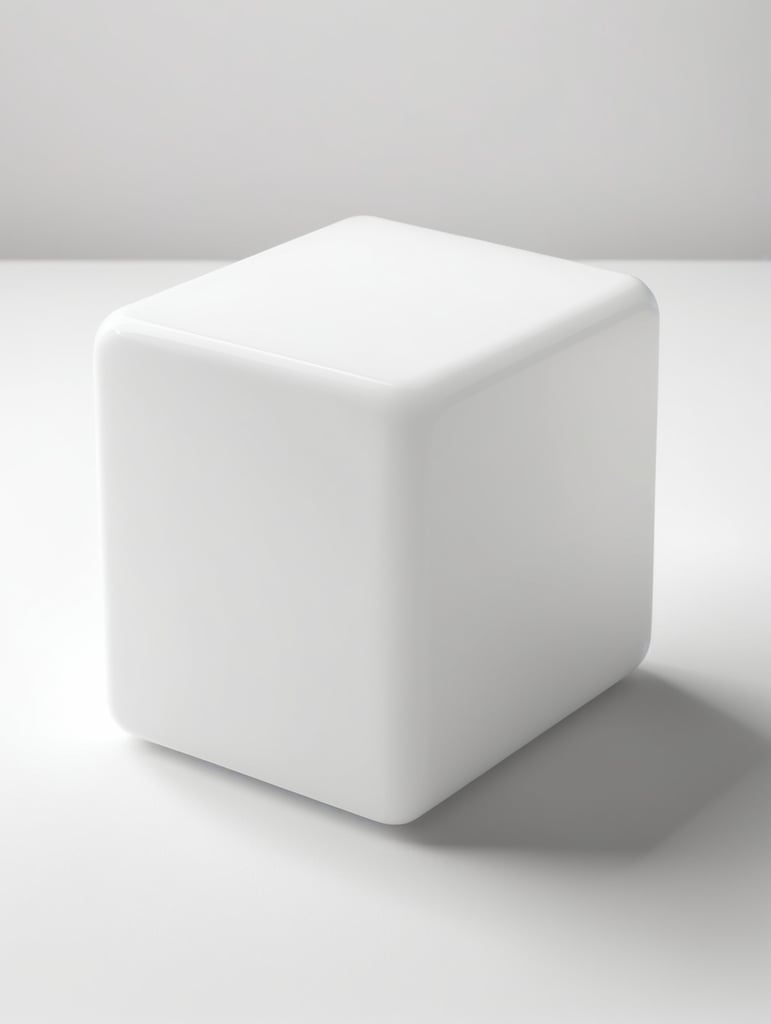 light gray plastic cube,isolated, minimal