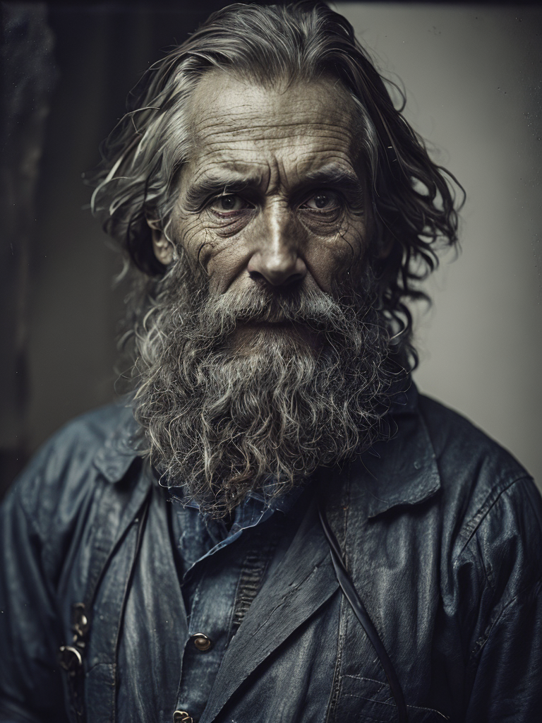 a wet plate photograph of a grizzled old sea captain
