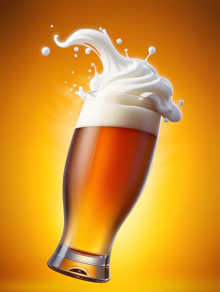 professional photo of a beer glass, Beer foam coming out of a glass
