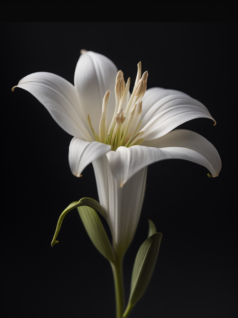 lily flower, black background, deep colors, dark atmosphere, contrasting light