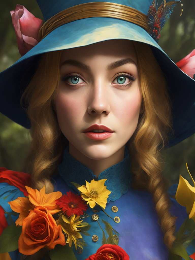Alice in wonderland, vivid colors, wide angle, super highly detailed, professional digital painting, concept art,
