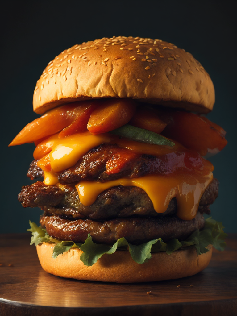 triple meat Smashed ground beef patty cheeseburger