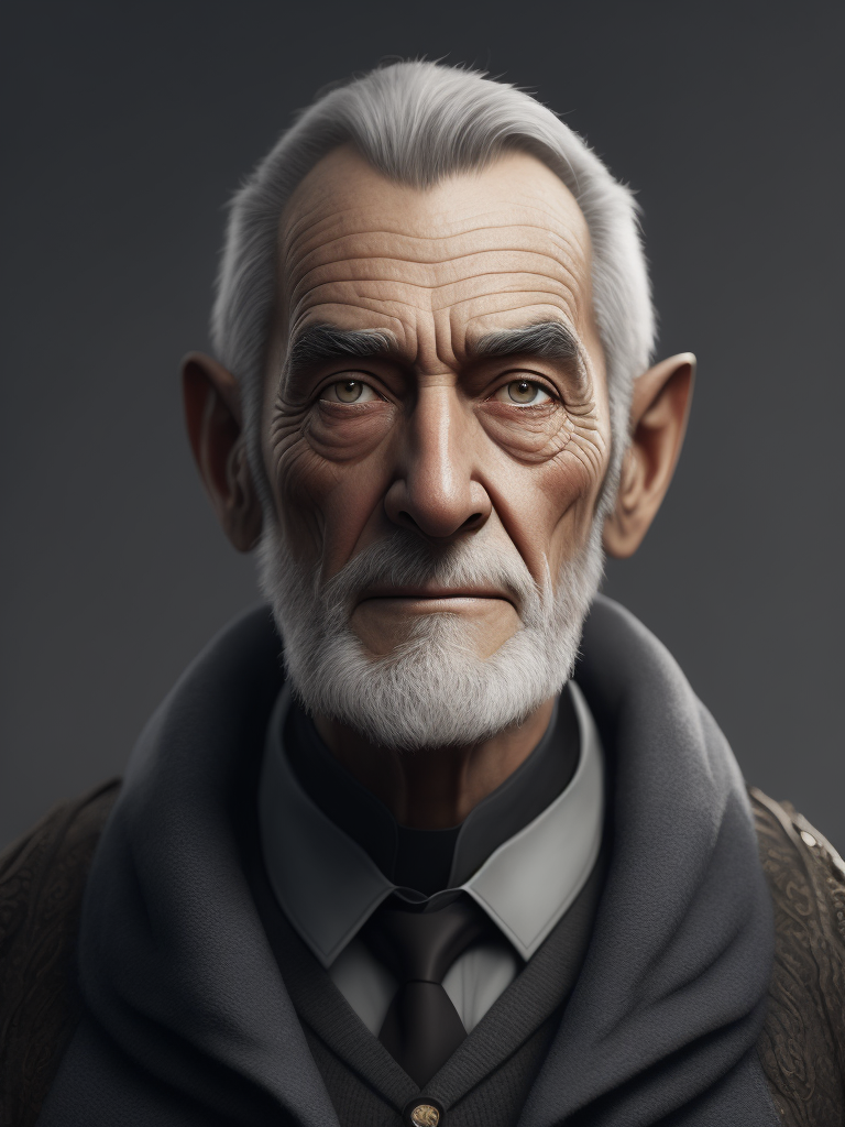gray-haired old man