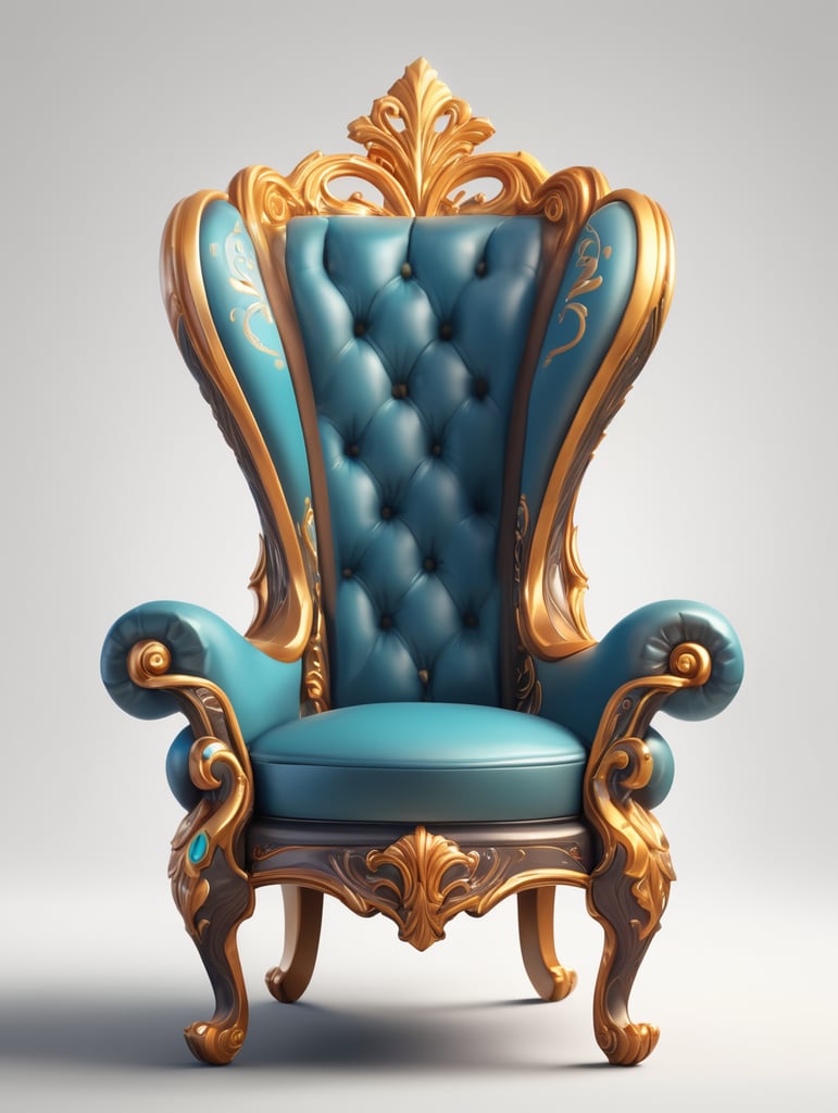 Beauty armchair, concept art by a senior artist, 3D Style, game, stylized cartoon, isolated on white, Inspired by trends, detailed painting, mobile, playrix, mobile