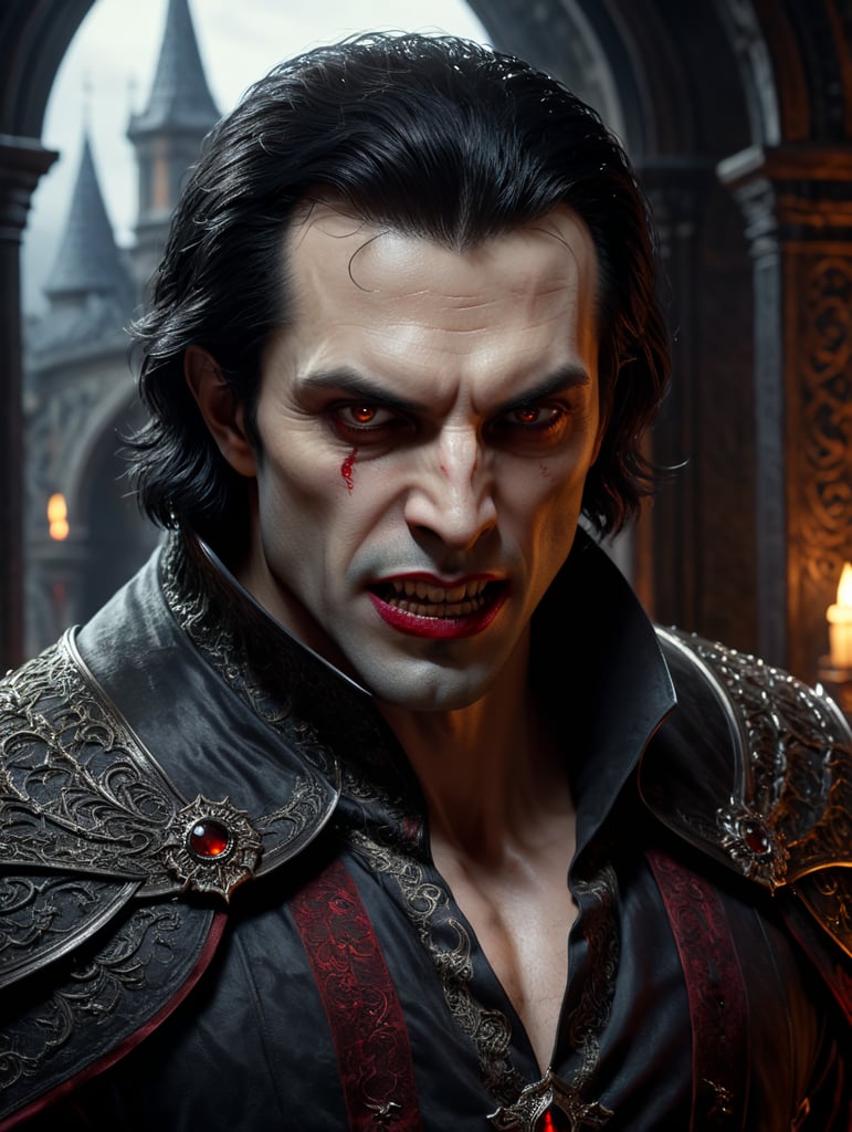 Vampire with black hair