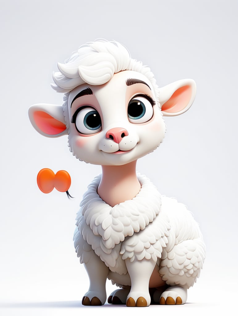 Cartoon of a cute sheep on a white background