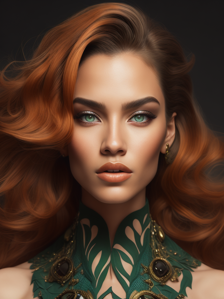 Premium Free ai Images | Captivating Supermodel: A Green-Eyed Enigma