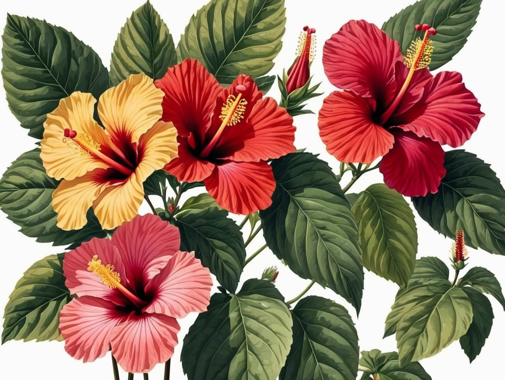 Botanical print. hibiscus