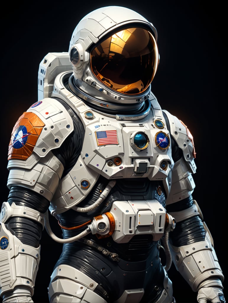 Космонавт в скафандре в низкополигональном стиле (с гранями) как для мобильной игры