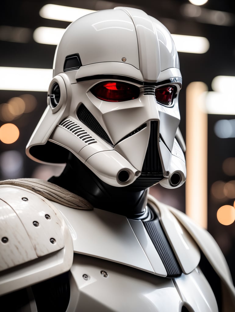 The Empire Style, hi-tech plastic, sith lord, white, (masterpiece:1.2), realism, realistic, raw photo, 4k, highres, photorealistic, best quality, photo, real, hyperrealistic lifelike texture, dramatic lighting, unrealengine, trending on artstation, cinestill 800 tungsten, high quality, sharp focus,8k uhd, absurdres