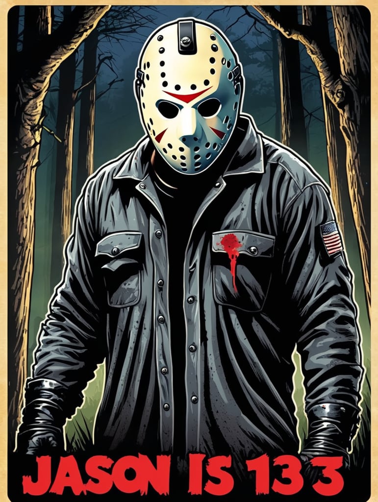 Jason Vorhees Friday The 13th horror movie sticker