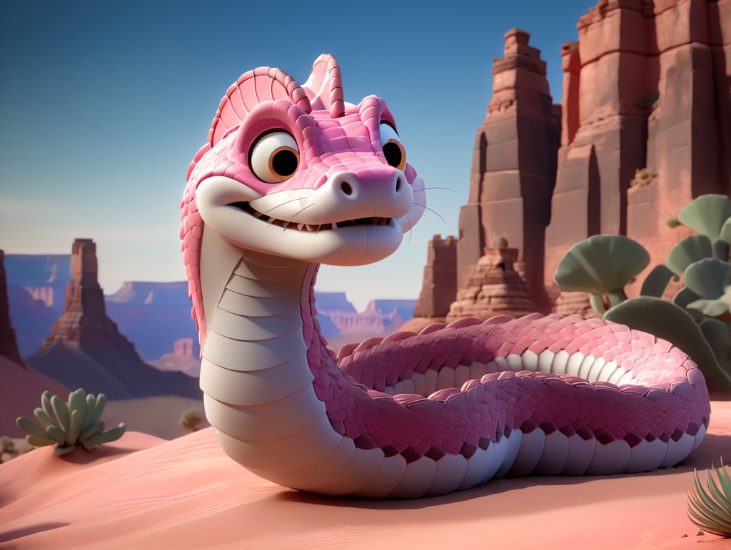 grand canyon pink rattlesnake in the desert
