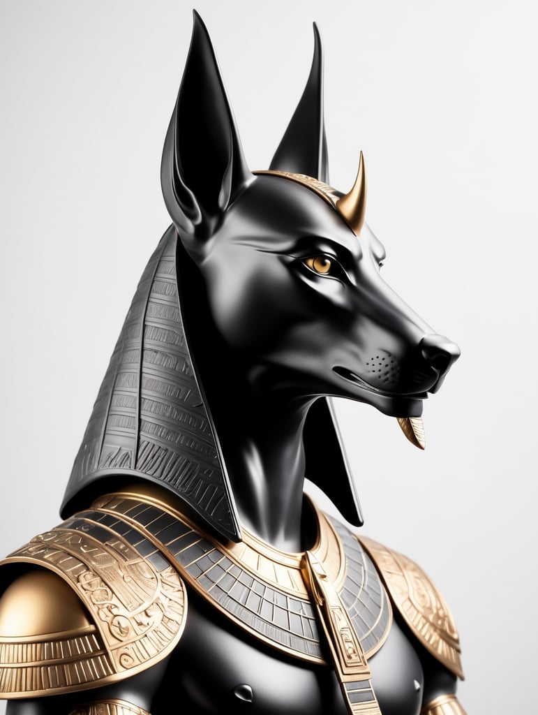 Egyptian god Anubis, dark style, sharp on details, black background