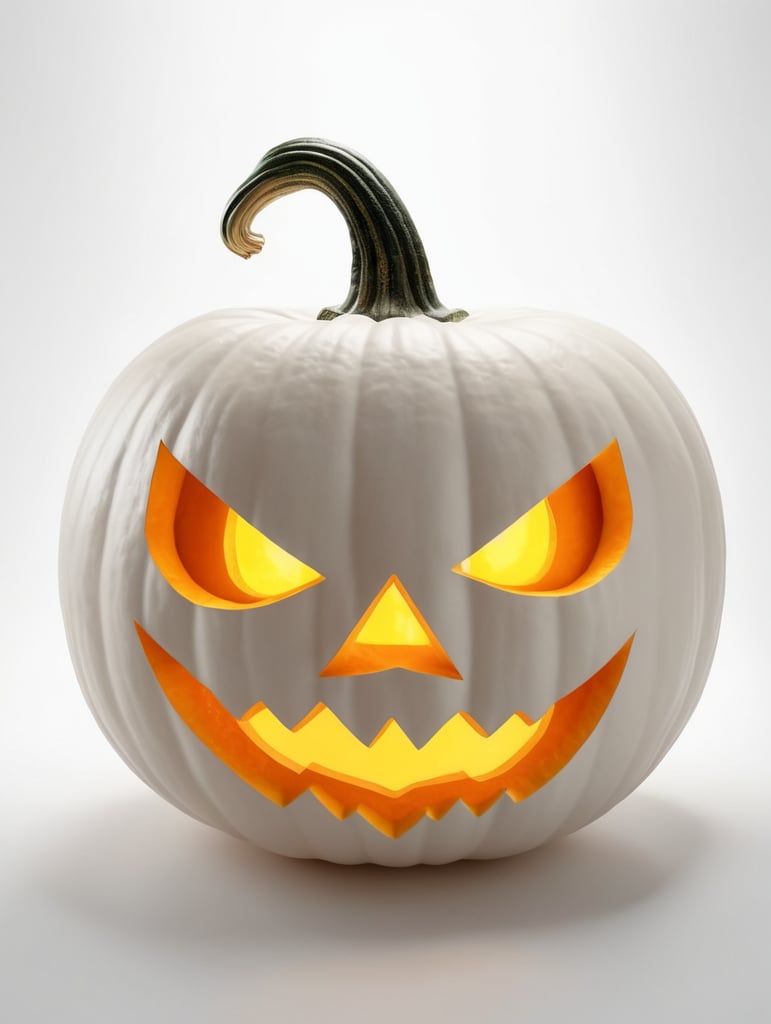 Halloween pumpkin photorealistic illustration, scary, dark